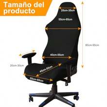 zxMarseepy Funda para Silla con azos Color solido de poliester Desmontable y Anti-Polvo. Ideal para sillas Gaming de uegos de Oficina y mas silla de oficina - Rosa - Ver 3