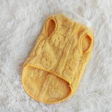 1pc Soft Cotton Fleece Pet Clothing, Dog Apparel With Leash Buckle, Suitable For Autumn/Winter, Teddy, Cat, Puppy