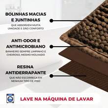 DECASATEXTIL Tapete Banheiro Microfibra Antiderrapante Grande Bolinha Macarrão Várias Cores e Tamanhos - Bege - Visão 3