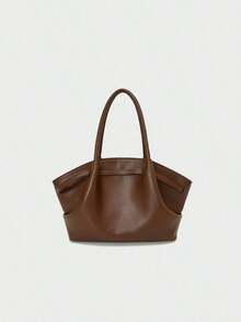 New Vintage Solid Color High-Quality PU Leather Magnetic Closure Women's Fashion Shoulder Bag, Crossbody Bag, Handbag, Elegant, Large Capacity, Durable, Lightweight, Multifunctional, Suitable Work, Travel, Business, Cosmetics Storage And Other Occasions. - Coffee 9 - View 3