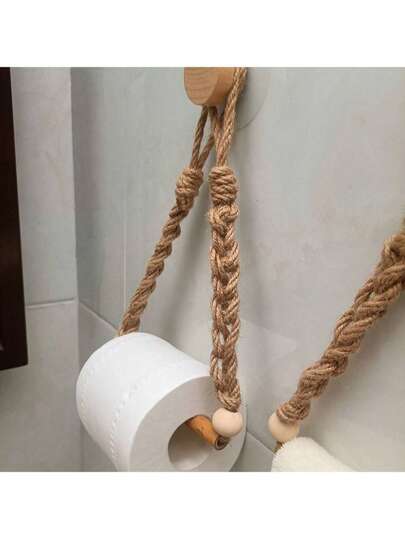 1 pieza Soporte para papel higiénico montado en la pared sin taladro, estante para pañuelos de cocina con gancho incluido, universal para rollos de repuesto, decoración moderna para el hogar y accesorio de baño, perfecto para la decoración de otoño