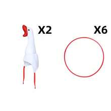 4/8pcs Funny Goose Ring Toss Party Game, Throw Rings At Goose Head Targets To See Who Can Ring The Most, Ideal For Family Entertainment, Holiday Parties, Group Activities, Celebrations And Games - Red and White - View 8