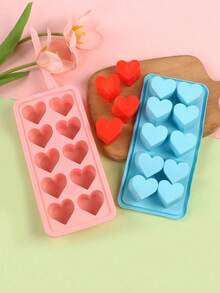 1pc Heart-Shaped Silicone Tray, Mold, For Beverage, Love-Shaped Mold, Chocolate, Candy Making Mold And Tray Back To School - 彩色 - 查看 4