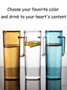 1PC Acrylic Pitcher/Jug Is Leak-Proof, Shatterproof, And Heat-Resistant, And Comes With A Lid. It's Suitable For Holding Juice, Milk, And Other Beverages, And Is A Durable Drinking Container. - Multicolor - View 4
