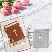 Creative Book Shaped Mold, DIY Photo Album And Embossing Template, Greeting Card Making Tools, Card Cutting Paper Craft, Gift Card Making Template Cutting Mold - Silver - View 4