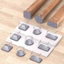 4/16 硅胶椅腿地板保护垫，灰色毛毡家具垫，适用于硬木地板，家具滑垫，椅腿套，防止地板刮伤并降低噪音，适用于厨房、客厅、咖啡厅（3 种款式，透明） - 淺灰色 - 查看 1