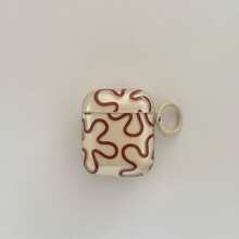 Minimalist High-End Transparent Asymmetrical Line With Hanging Ring Earphone Case Compatible With Airpods Pro 2, Cute Apple 4 Minimalist 3 New 1/2 Generation Women Earphone Case Protective Cover - Apricot - View 9