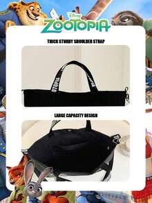 Disney 1 pieza Bolso de lona con estampado de animales de dibujos animados de Zootopia, bolso multifuncional con correa de hombro ajustable, de gran capacidad, adecuado para hombres, mujeres y estudiantes para uso diario - Multicolor - Ver 10