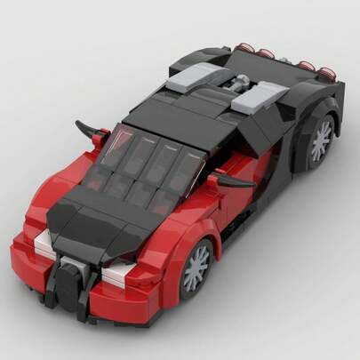 MIKEMENG Black/Red/Blue Building Blocks Car Set, Children's Educational Creative Toys, DIY Car Model Kits, City Tech Champion Cup Series, Suitable As Birthday, Halloween, Christmas Gifts, And For Collection And Home Decoration