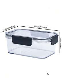 1 pieza Recipientes de almacenamiento de alimentos apilables de plástico | Aptos para lavavajillas y microondas | Fiambreras para granos, carne, frutas y verduras - Multicolor - Ver 4