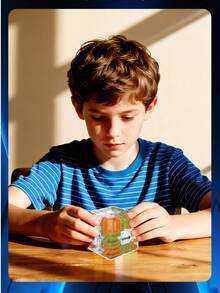 儿童3D迷宫魔方，益智解压感官玩具，滚球迷宫魔方，便携式亲子互动拼图游戏，男孩女孩生日、圣诞节、复活节礼物 - 彩色 - 查看 11