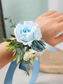 2 chiếc vòng hoa sen xanh đeo tay và cài áo chú rể, vòng hoa hoa giả đeo tay, vòng hoa đeo tay dự tiệc, phụ kiện cài áo chú rể cho nam giới, trang trí dạ hội. - Nhiều màu - Xem 10