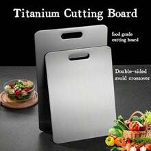 Titanium Cutting Board,2025 New Upgrade Titanium Cutting Boards For Kitchen, Stainless Steel  For Meat Fruit & Vegetable (9.44 * 5.90in 1pcs) - / - 查看 2
