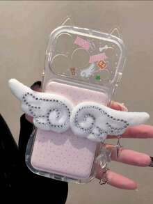 高端水钻白色翅膀星形设计手机壳，兼容 14 Pro Max、16，全方位保护，时尚美观，也兼容 17、15 Pro Max - 白色 - 查看 7