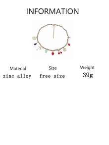 1件创意简约设计绳链锌合金樱桃茄子吊坠项链，女士休闲款 - 穿繩項鍊 - 查看 8