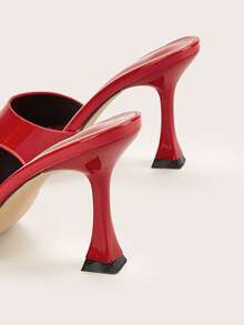 Red Glossy Stiletto High Heel Wine Glass Heel Pumps, Suitable For Daily Wear, Parties, Versatile, Fashionable Women's High Heel Sandals - Red - View 7