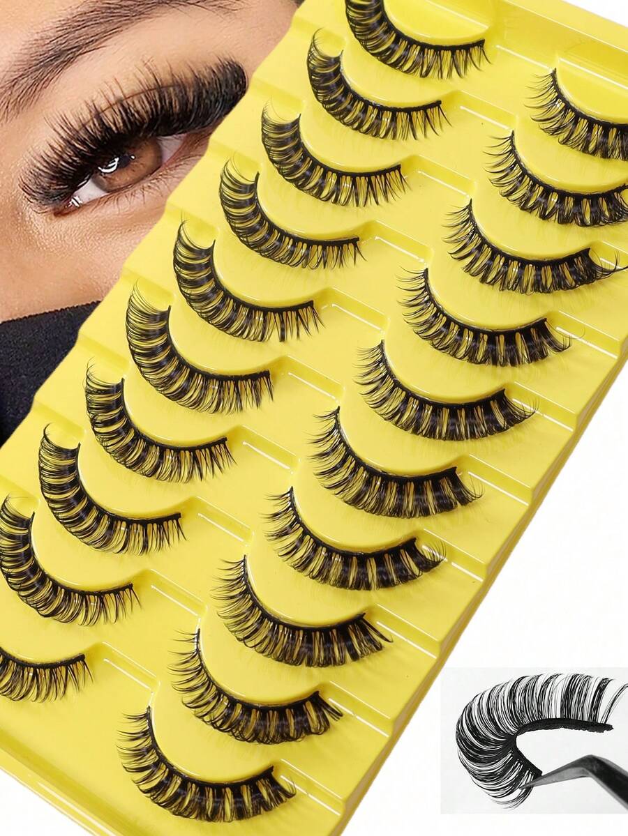 10对俄罗斯流行卷翘假睫毛，浓密大眼，多层立体卷翘，欧美妆容必备 - 濃密款 - 查看 1