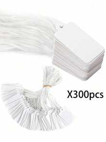 100个白色标记标签，带绳礼品标签，珠宝吊牌，带绳价格标签，完美的圣诞节礼品标签，空白标签，用于礼品、珠宝、服装定价，商品价格标签，服装标签，派对礼品标签 - 彩色 - 查看 11
