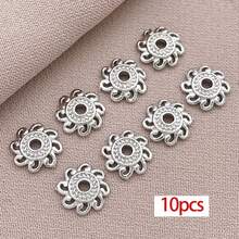 10pcs 18K Gold Plated Flower Bead Caps Hollow Spacer Beads Stoppers For Jewelry Making Necklaces Bracelets Earrings Supplies DIY Crafts - Multicolor - View 22