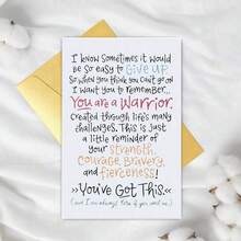 1PC Inspirational Warrior Card Motivational Quote With You Are A Warrior Design Perfect For Office Home Gift Giving Daily Inspiration Strength Reminder Office Motivation Warrior Theme Durable Card Warrior Gifts Christmas Birthday Thank You Invitation Wedding Party Celebration Card Perfect For All Occasions As Greeting Card Birthday Card Christmas Card Thank You Card Invitation Card Wedding Card With Red Envelope - Nhiều màu - Xem 6