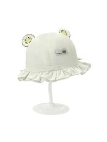 TUTUYA Baby Bucket Hat, Boys' Sun Hat, Girls' Floral Bow Decor Bucket Hat, Fruit Party Ear Decoration Cute Cap, Suitable For Daily Wear/Outdoor/Play - 1PC - View 3
