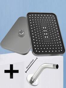 12-Inch Square Modern Wall-Mounted Shower Head, High-Pressure High-Flow Rainfall Shower Head, Durable Plastic Construction With Chrome-Plated Finish, Provides Full-Body Coverage And Spa-Like Shower Experience - Multicolor - View 21