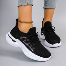 STEPREACH 新款女士休闲运动鞋，透气网布面料，舒适耐穿，轻便易穿，适合驾车穿着 - 黑色 - 查看 10