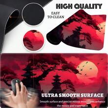 1 Tấm lót bàn phím chơi game cỡ lớn, thảm lót bàn phím laptop, thảm trải bàn - Họa tiết Ukiyo-E, Thảm lót chuột chơi game hình trăng đỏ và hoa anh đào Nhật Bản | Được làm từ sợi polyester, với thiết kế hoạt hình lá phong đỏ rực rỡ mô tả một phong cảnh yên bình với chùa Nhật Bản và trăng tròn. Đồ dùng văn phòng, đồ dùng văn phòng, trang trí văn phòng. - Nhiều màu - Xem 11