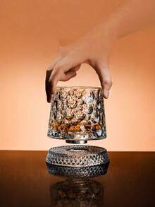 1个威士忌酒杯，可旋转高球杯，优质水晶玻璃杯 - 彩色 - 查看 1