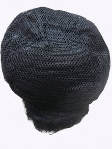 1pc Men's Fashionable Black Wavy Disco Wig, Synthetic Hair For 50s Rock Star Costume Role Play