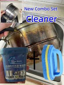 100g Stainless Steel Pot Bottom Cleaning Paste, Stainless Steel Cleaner And Polish, Multi-Purpose Heavy Duty Cookware Degreaser And Rust Remover, Suitable For Kitchen Oven, Stainless Steel And Glass Cookware. 500g Pink Magic Cleaning Paste, Heavy Duty Stainless Steel Pot Bottom Dirt Remover - Multicolor - View 12