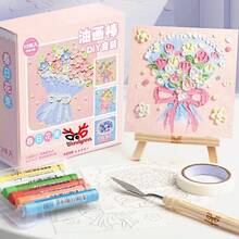 Profesional Art Pintura Pastel Óleo Con Caballete Madera Set - ramo de primavera - Ver 2