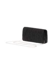 Clutch Bag, Party Bag, Striped, Wrinkled, Wavy, Glitter, Messenger Bag, Crossbody Bag, Chain Strap, Silver Clutch That Fits A Cell Phone. Can Be Used As A Clutch Or Crossbody Bag. Clutch With Removable Strap. - 黑色 - 查看 8