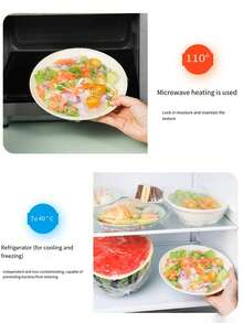 200/100/50pcs Expandable Food Covers, Kitchen Dust-Proof Waterproof Food Covers, Food Preservation Film, Refrigerator Covers, Kitchen Storage & Organization, Spring/Summer Food Preservation Tools, Home Decor, Kitchen Organizer Accessories - Multicolor - View 9