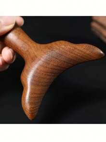 1pc Sandalwood Fish Tail Gua Sha Tool, Multi-Functional Facial Massage Board, Traditional Chinese Medicine Meridian Massage Tool - Multicolor - View 8