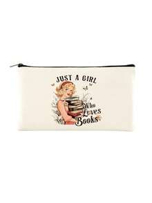 Lot de 5/2/1 sacs de rangement zippés en toile à motifs floraux et lecture, sacs d'emballage cadeau avec inscription motivante << Tu es génial(e) », parfaits pour la rentrée scolaire, les fêtes de remise de diplômes, les voyages, les anniversaires, la fête des professeurs, les cadeaux pour les camarades de classe, les amis, les étudiants et les enseignants. - Beige - Voir 52