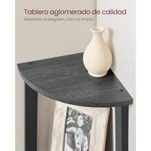 zxxVASAGLE ULLS034B22 - Soporte de Esquina de 4 Nive Estante de Escalera Industrial Soporte para Plantas para Sala de Estar Oficina Cocina Gris carbon y Negro Mateestantería