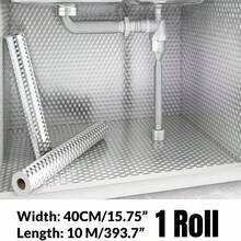 40厘米 x 2-4米 自粘铝箔防水耐热贴纸，厨房防油贴纸，适用于水槽/橱柜/抽屉