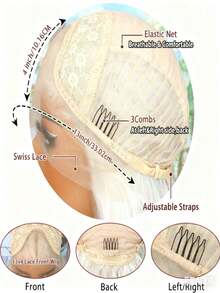 13x4 Short Body Wave Lace Front Wig Human Hair Glueless Wigs Pre Plucked HD Lace Front Wig For Women With Baby Hair 200% Density Platinum White Human Hair Wig Brazilian Virgin For Dance Party Street Wear Use - 白金金髮 - 查看 5
