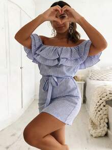 Women Short Dresses - Blue - View 6