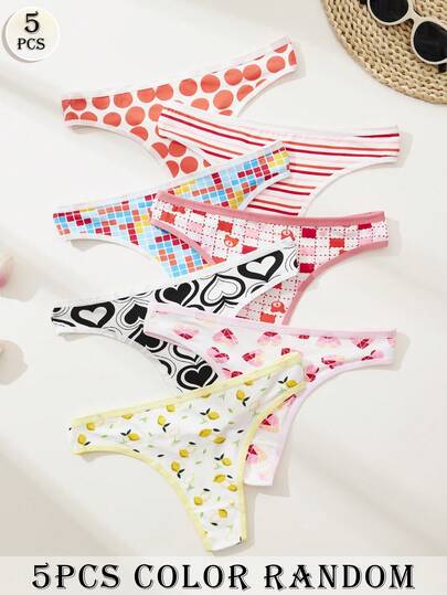 APRSEA Paquete de 5 bragas suaves y cómodas con estampados lindos y colores aleatorios para mujeres