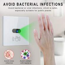 1pc EU Standard Touchless Wave Control Smart Switch, DS-101KWL WIFI Infrared Sensor Switch With Gesture Sensor, Supports Alexa, Tuya, Yandex Alice Voice Control, Hands-Free For Kitchen & Bathroom, Tempered Glass Panel, APP Remote Voice Timing Control, Black & White, CE Certified - Multicolor - View 10