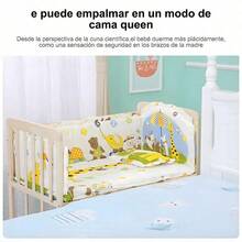 Cuna Colecho Madera Mecedora Con Ruedas Y Mosquitero Para Bebé - Azul - Ver 3