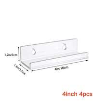 1/2/4件4/7/12/15英寸透明亚克力U型壁挂式收纳架，无需钻孔，指甲油展示架，厨房调味品收纳架