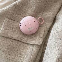 Minimalist Pink Base Black Polka Dot Earphone Case With Hanging Loop, Compatible With Huawei Freebuds 7i, Freebuds 2, Freebuds SE3, Freebuds 5i, Pro 3 Earphone Cases, Cute Korean Style - Pink - View 2