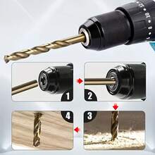 13/29pcs Heavy Duty Cobalt Steel Drill Bit Set - Optional Metal Logo Storage Box. Super-Fast Steel Twist Drill Bits, Titanium Coated Surface, 135° Split Point Design - Multicolor - View 12