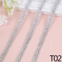 5码金属蕾丝花边丝带，弧形蕾丝面料，缝纫，编织，蕾丝丝带，婚礼工艺DIY服装配饰 - 彩色 - 查看 39