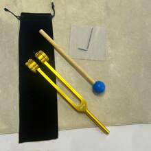 1 Set Chakra Tuning Forks, Gold Aluminum Tuning Forks With Mallet And Cleaning Cloth, Suitable For Leisure Time - Gold - View 2