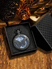 Đồng hồ bỏ túi mặt số La Mã cổ điển, mặt kính lớn trong suốt, nắp lật - Một cỡ - Xem 4