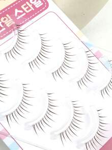 5 Pairs Brown Pointed Flame Transparent Stem Korean Anime Eyelashes, Natural Thin Soft Root Adhesive Fresh Sweet Eye Makeup False Lashes - Spiky Manga Lashes - View 8